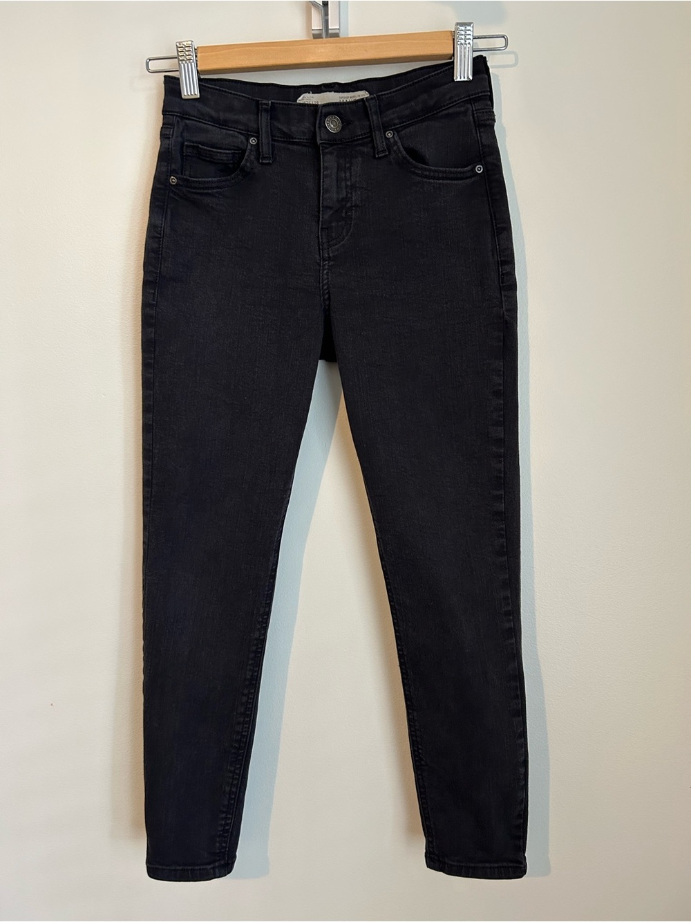 Topshop Jamie Black High-Rise Skinny Jeans, Size 26 Petite